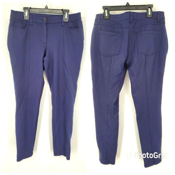 Boden Navy Blue Stretch Ponte Roma Skinny Pants Size 8P - Picture 1 of 2